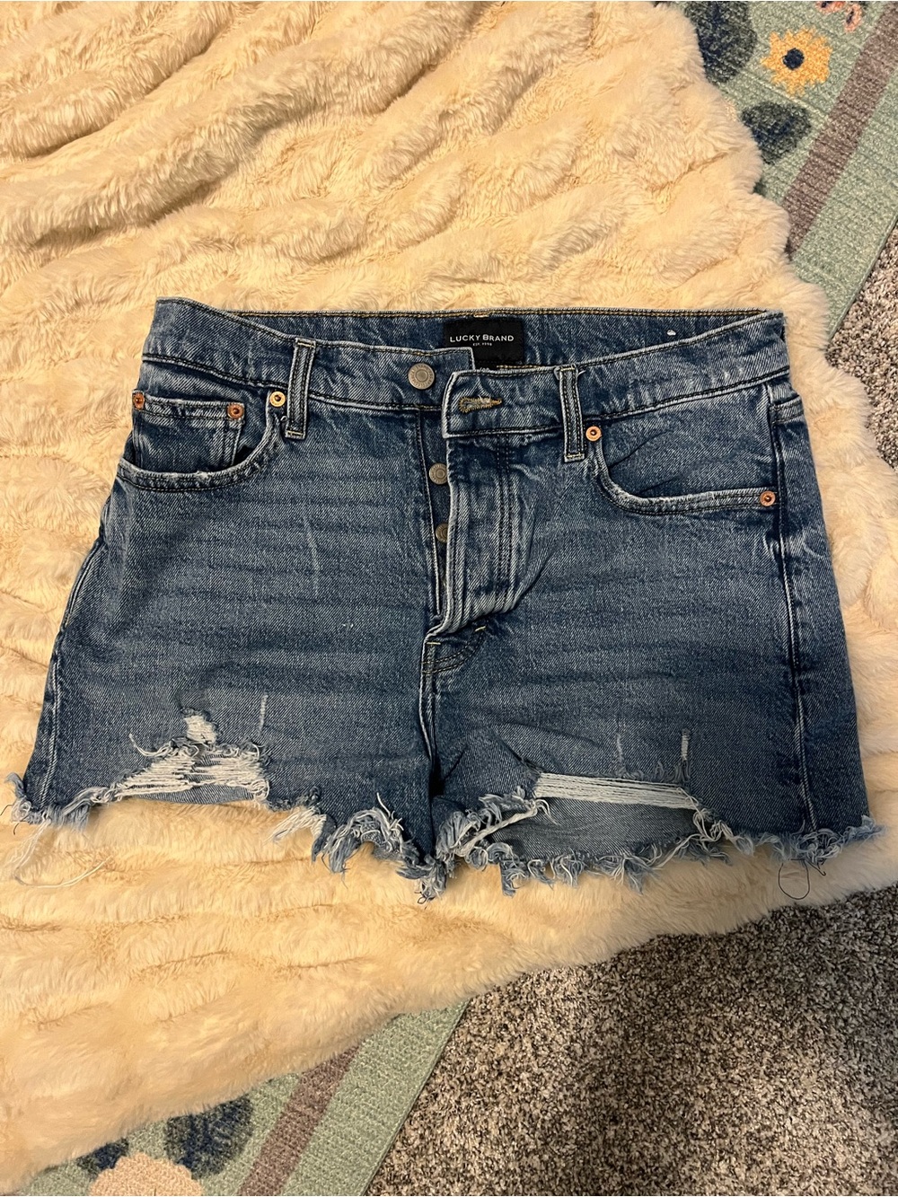 Lucky Brand Women's Distressed Denim Shorts - High Waisted